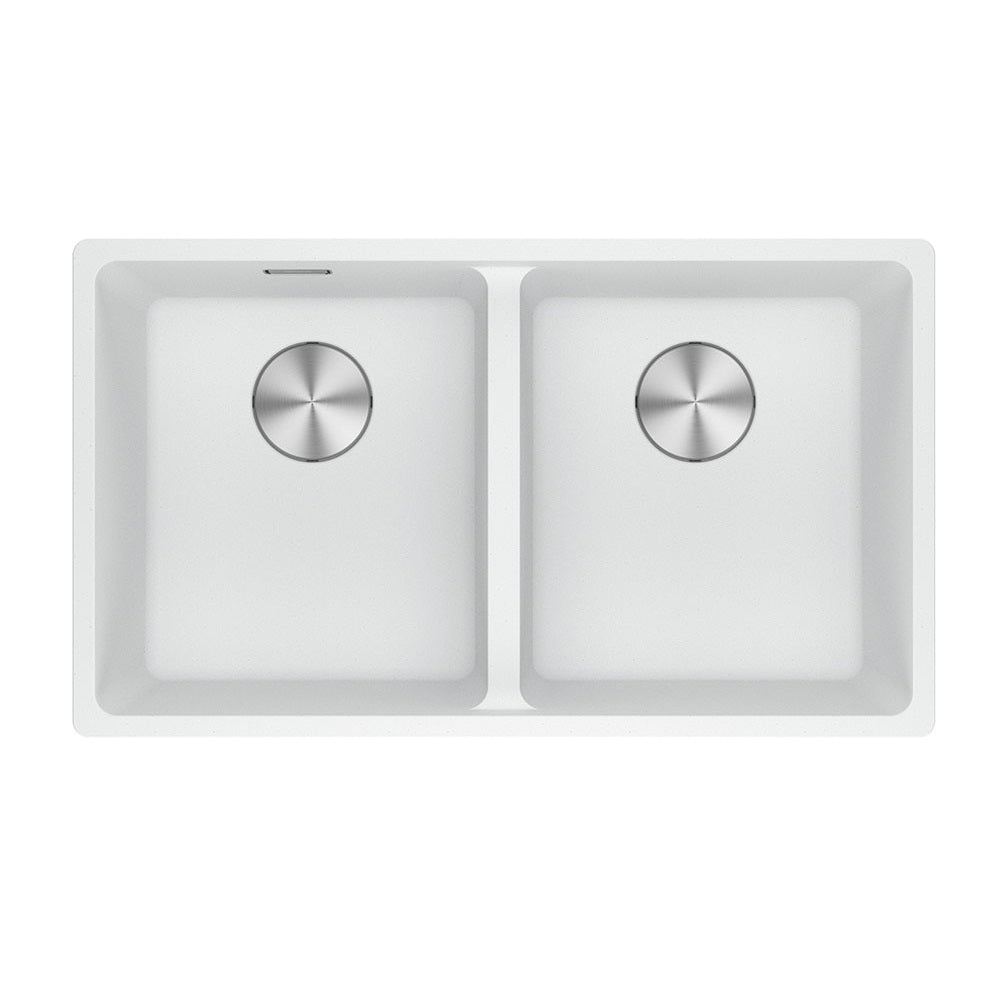 Franke Maris Double Bowl 350/350mm Polar White Flushmount (Inc DT651) MRG220-35PW-FPC
