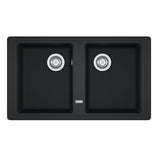 Franke Basis Double Bowl Sink 860mm Onyx + Eos Neo Pull-Out Tap Stainless Steel BFG620/TA9601