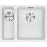 Franke Maris Granite 1&1/2 Bowl Sink 490mm Small Bowl Sink (Left Hand) Polar White MRG660/34-15B-SBL-PW