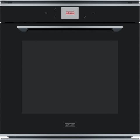 Franke Mythos Pyrolytic Oven 60cm 15 Functions TFT Colour Display Black Glass w/ Stainless Steel Trim FMY99PXS