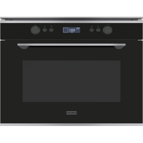 Franke Mythos Microwave Combi Oven 45cm Black Glass w/ Stainless Steel Trim FMY45MWXS
