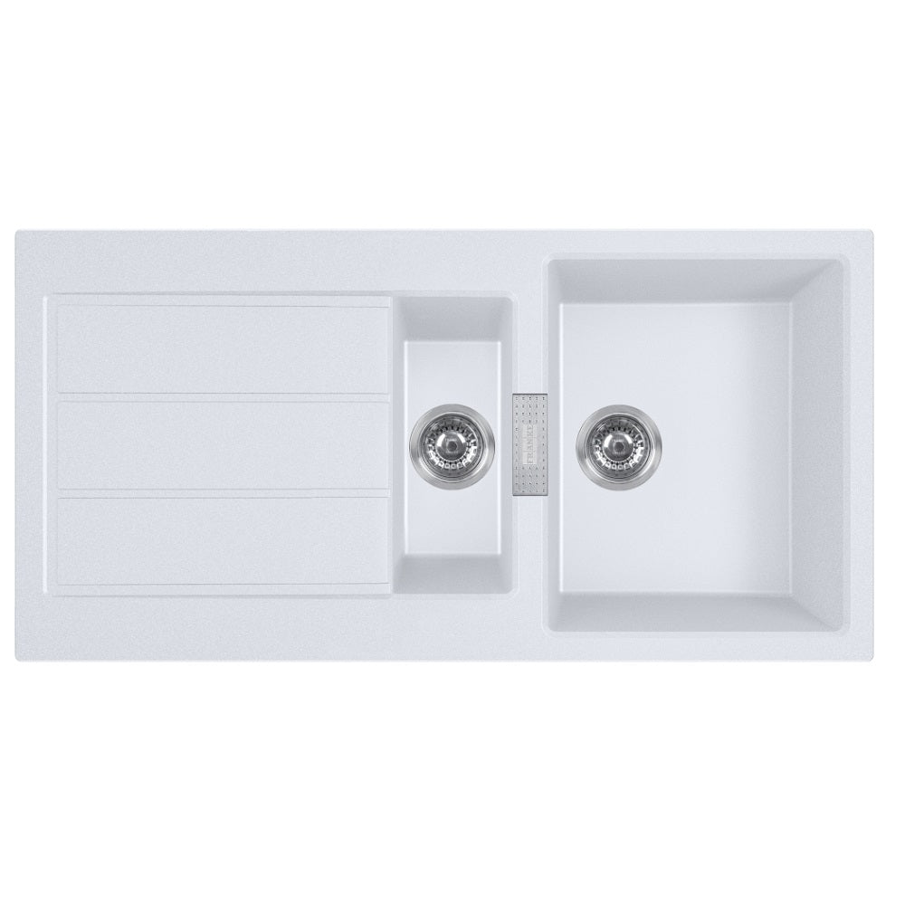 Franke Sirius Tectonite Sink Double Bowl with Drainer 1000mm White S2D651PW