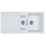 Franke Sirius Tectonite Sink Double Bowl with Drainer 1000mm White S2D651PW