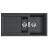 Franke Sirius Tectonite Sink Double Bowl with Drainer 1000mm Black S2D651CB