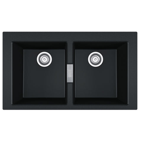 Franke Sirius Tectonite Sink Double Bowl 860mm Black S2D620CB