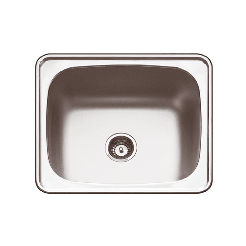 Abey The Lodden Sink Single Bowl 600x500mm Topmount with Bypass Stainless Steel PR45A