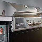 Crossray Premium Outdoor Kitchen 4 Gas Burners w/ Double Fridge Black TC4KB-21