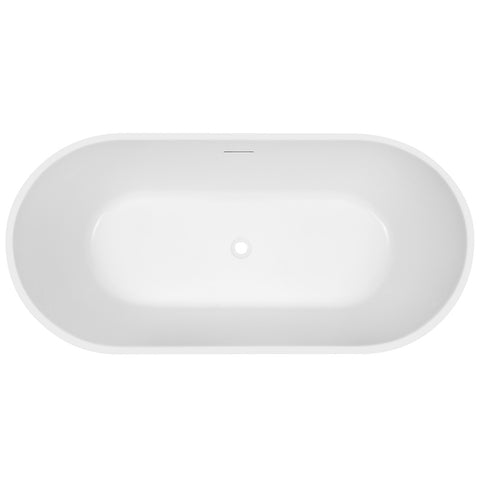 Decina Napoli Prezzo Freestanding 1500mm Bath with Integrated Overflow Gloss White PR1500WIO