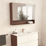 Fienza Universal Mirror Cabinet 1200mm w/ Display Shelf Walnut PSC1200SWA