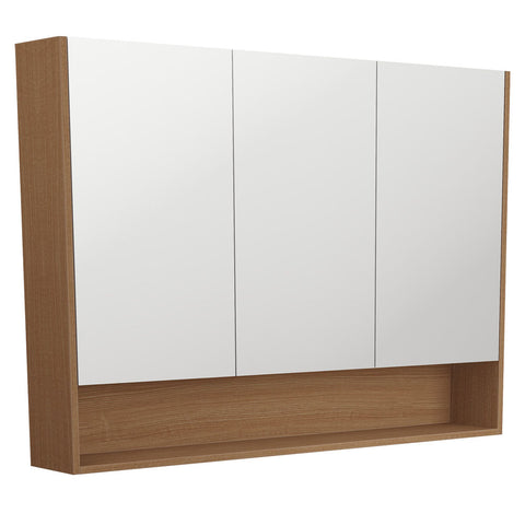Fienza Universal Mirror Cabinet 1200mm w/ Display Shelf Walnut PSC1200SWA