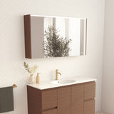 Fienza Led Mirror Cabinet 1200mm w/ Side Panels Walnut PSC1200WA-LED