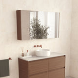 Fienza Mirror Cabinet 1200mm w/ Side Panels Walnut PSC1200WA