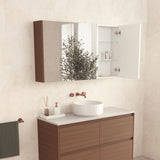 Fienza Mirror Cabinet 1200mm w/ Side Panels Walnut PSC1200WA