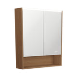 Fienza Led Mirror Cabinet 750mm w/ Display Shelf Walnut PSC750SWA-LED