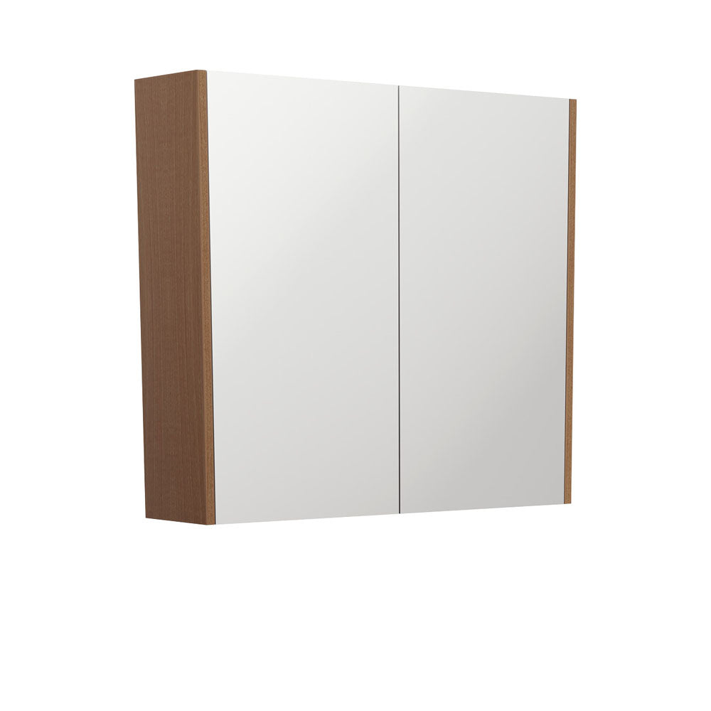 Fienza Mirror Cabinet 750mm w/ Side Panels Walnut PSC750WA
