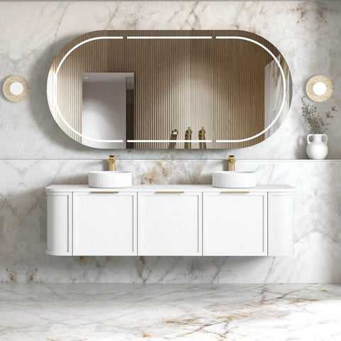 Otti Hampshire Wall Hung Cabinet 1800x460x450mm Satin White (Cabinet Only) BOH1800W