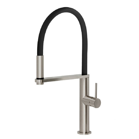 Phoenix Blix Flexible Hose Sink Mixer 220mm Round Brushed Nickel 10473100-40-1