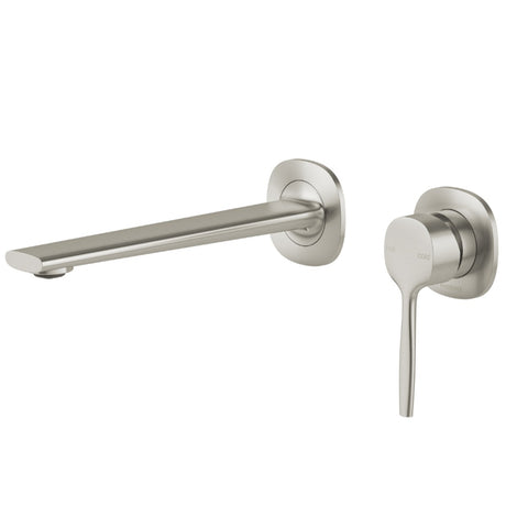 Phoenix Vask SwitchMix Wall Basin / Bath Mixer Set 200mm Fit-Off Kit Brushed Nickel 139-2812-40-1