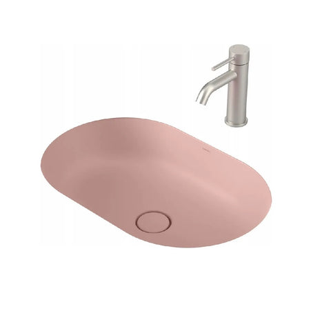 Caroma Liano II Pill 580mm Under/ Over Counter Basin Matte Pink 852900MP