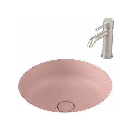 Caroma Liano II Round 440mm Under/ Over Counter Basin Matte Pink 852600MP