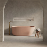 Nood Co Juno Freestanding Concrete Bathtub 1690mm Blush-Pink JU1-5-0-BL