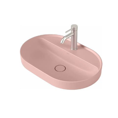 Caroma Liano II Pill 600mm Inset 1th Basin Matte Pink 853110MP