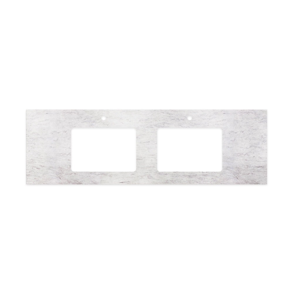 Fienza Undermount Vanity Bench Top 1500mm (1 Taphole) Double Bowl Silica Free Polar Sacco 511-118-SF