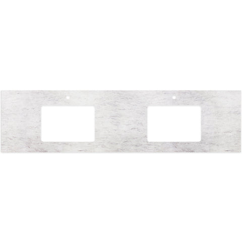 Fienza Undermount Vanity Bench Top 1800mm (1 Taphole) Double Bowl Silica Free Polar Sacco 511-119-SF