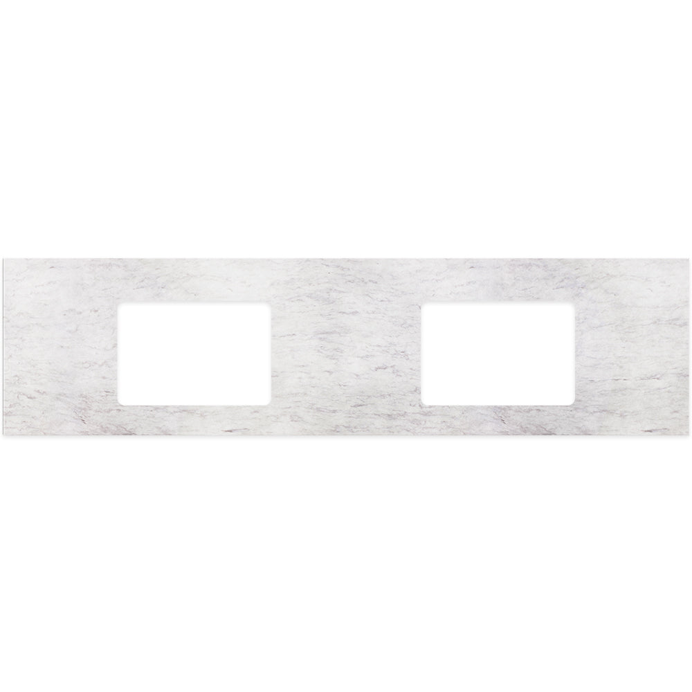 Fienza Undermount Vanity Bench Top 1800mm (No Taphole) Double Bowl Silica Free Polar Sacco 511-147-SF