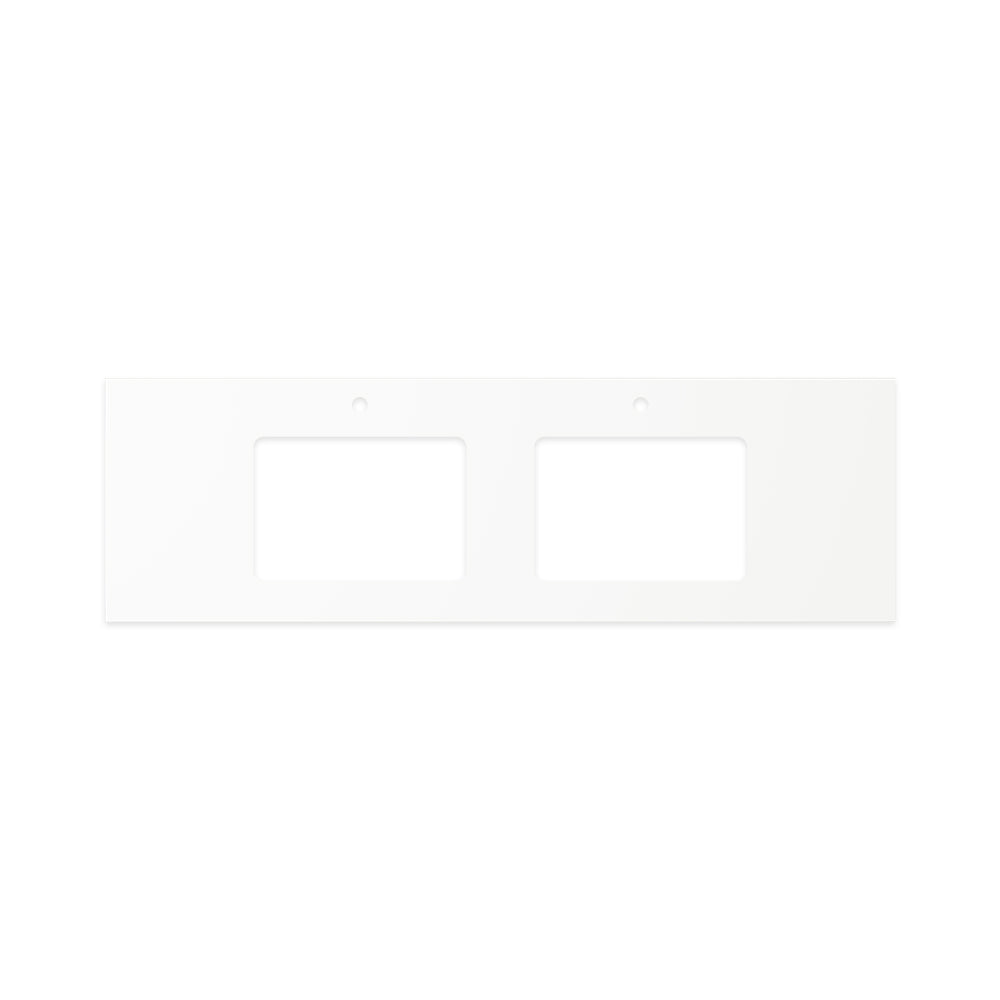 Fienza Solid Surface Benchtop 1500mm w/ Double Undermount Basin Hole (1 Taphole) Pure White 530-118