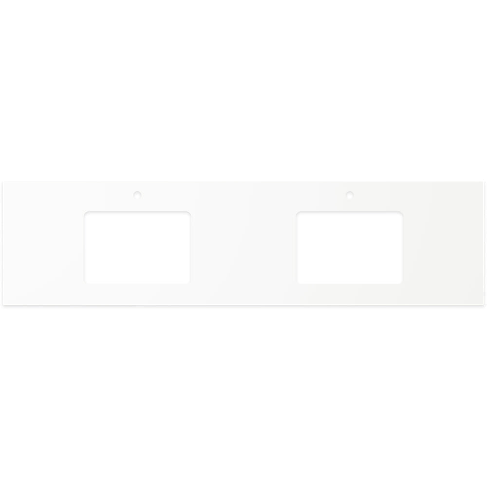 Fienza Solid Surface Benchtop 1800mm w/ Double Undermount Basin Hole (1 Taphole) Pure White 530-119