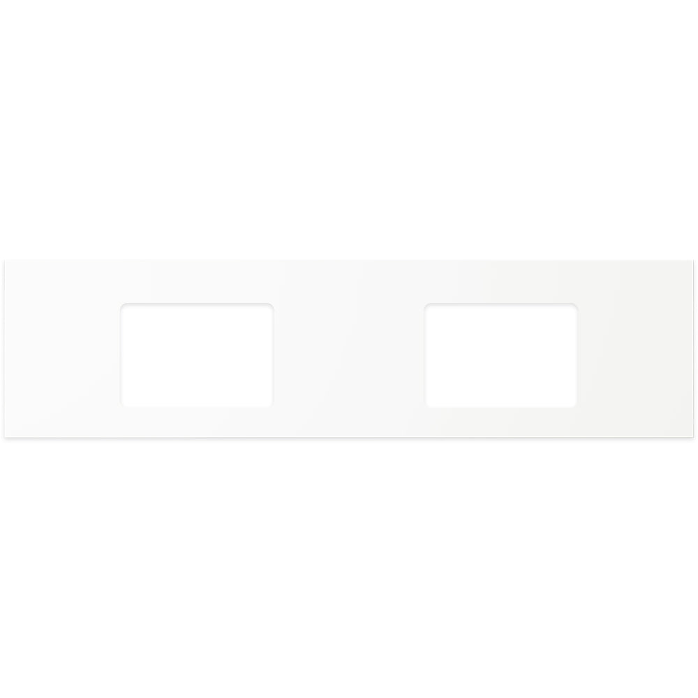 Fienza Solid Surface Benchtop 1800mm w/ Double Undermount Basin Hole (No Taphole) Pure White 530-147