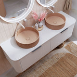 Fienza Curved Solid Surface Benchtop 1200mm (No Taphole) Pure White 530-163