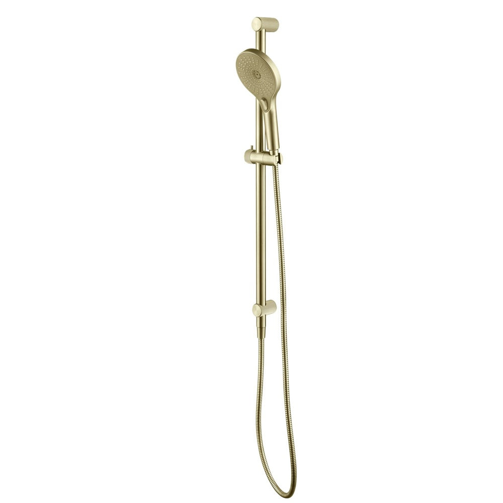 Bella Vista Mica Fluted Shower Rail Inbuilt Inlet French Gold R06-R-NR-FG