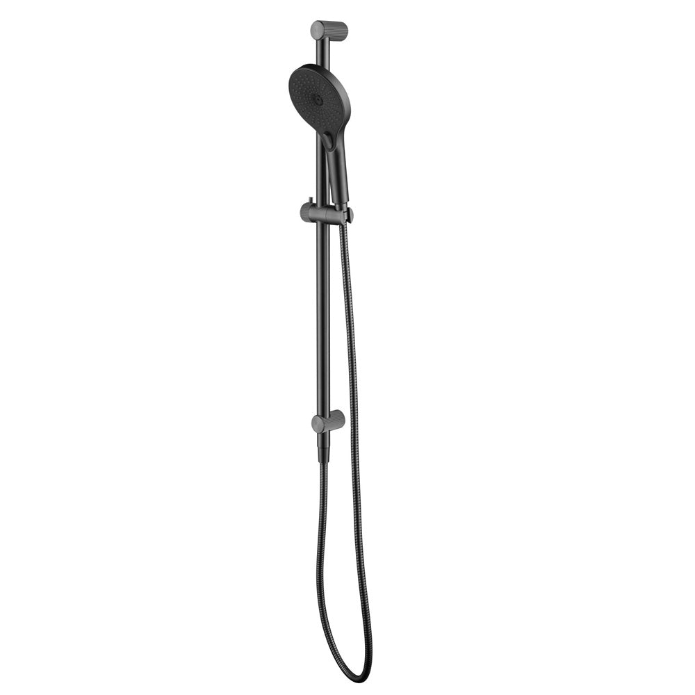 Bella Vista Mica Fluted Shower Rail Inbuilt Inlet Gunmetal R06-R-NR-GM