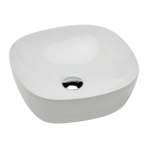 Fienza Koko Above Counter Basin 370x370mm w/ Pop Up Waste Gloss White RB184-PU