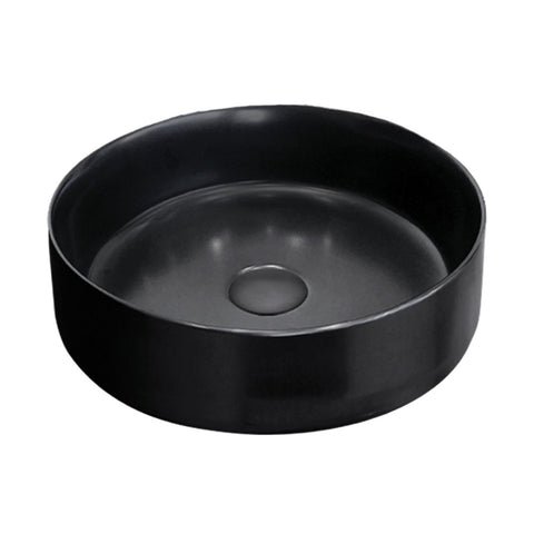 Fienza Reba Above Counter Basin w/ Chrome Pop Up Waste 360x360mm No Overflow Matte Black RB3134B-PU
