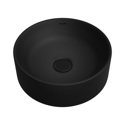 Fienza Reba Luxe Round Basin w/ Overflow Above Counter Matte Black RB3135B