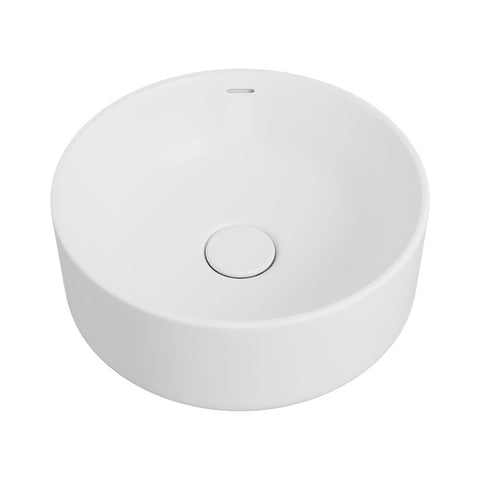 Fienza Reba Luxe Round Basin w/ Overflow Above Counter Matte White RB3135MW