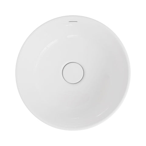 Fienza Reba Luxe Round Basin w/ Overflow Above Counter Gloss White RB3135