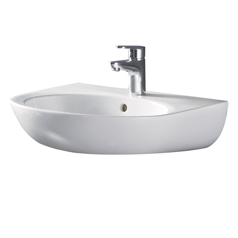 Fienza Stella Care Wall Basin 560x440mm (3 Taphole) Gloss White RB379-3