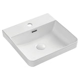 Fienza Petra Semi Inset Basin 420x420mm (Incl. Semi Inset Hole Cut) Gloss White RB4063-SEMI