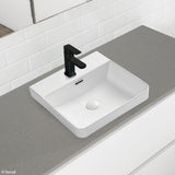 Fienza Petra Semi Inset Basin 420x420mm w/ Pop Up Waste Gloss White RB4063-PU