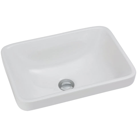Fienza Sarah Semi Inset Ceramic Basin 440x310mm w/ Pop Up Waste Gloss White RB4071-PU