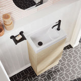 Fienza Denzel Ceramic Basin Top 450mm Top Only (1 Taphole) No Overflow Gloss White RB4525