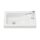 Fienza Denzel Ceramic Basin Top 450mm Top Only (1 Taphole) No Overflow Gloss White RB4525