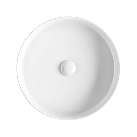 Fienza Eleanor Round Above Counter Basin 410x410mm w/ Pop Up Waste Gloss White RB465-PU