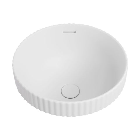 Fienza Eleanor Round Semi Inset Basin w/ Overflow Matte White RB468MW