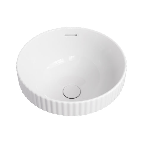 Fienza Eleanor Round Semi Inset Basin w/ Overflow (Inc. Semi Inset Cut) Gloss White RB468-SEMI