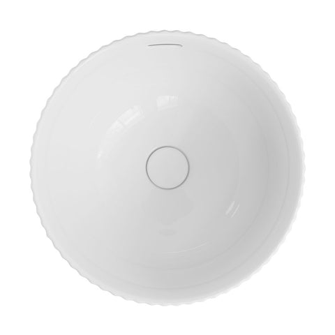 Fienza Eleanor Round Semi Inset Basin w/ Overflow (Inc. Semi Inset Cut) Gloss White RB468-SEMI